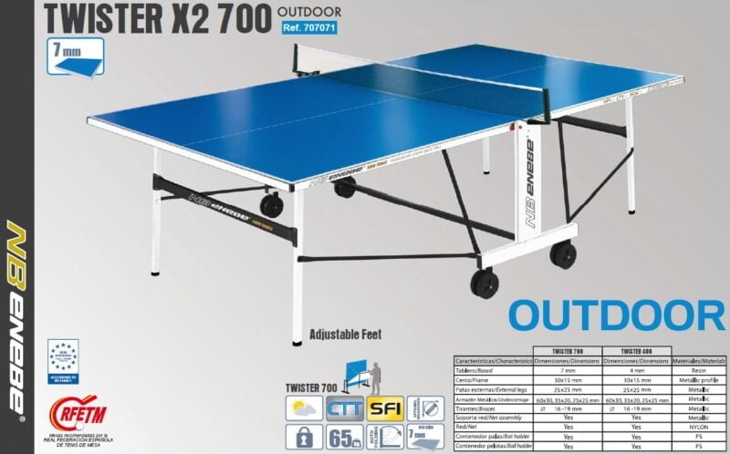 Enebe Twister X2 700 kültéri ping pong asztal