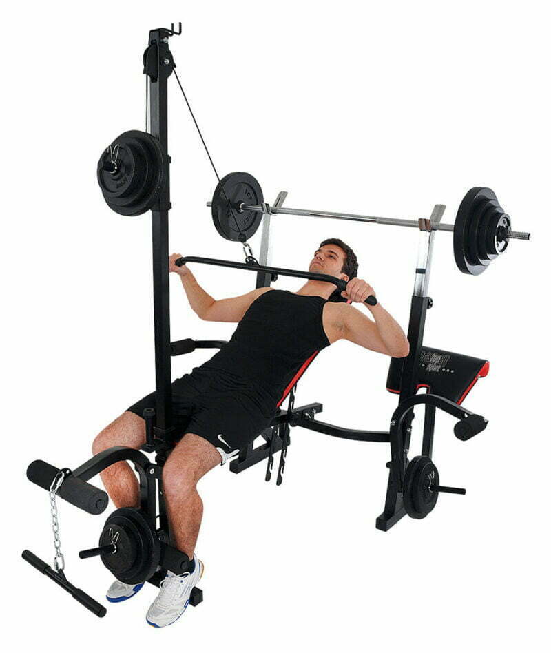 Christopeit sport Power XL multifunkciós fekvenyomó pad + 45kg súlyzószett