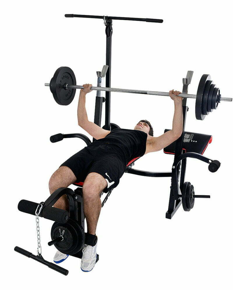 Christopeit sport Power XL multifunkciós fekvenyomó pad + 30kg súlyzószett