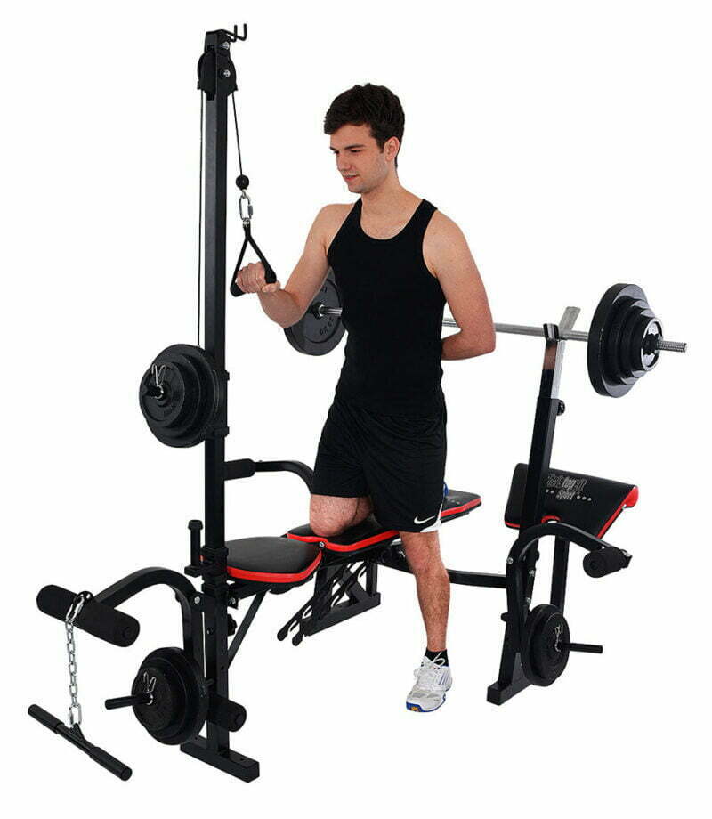Christopeit sport Power XL multifunkciós fekvenyomó pad + 45kg súlyzószett