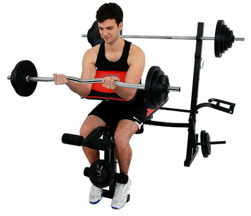 Christopeit sport Power multifunkciós fekvenyomó pad + 45kg súlyszett
