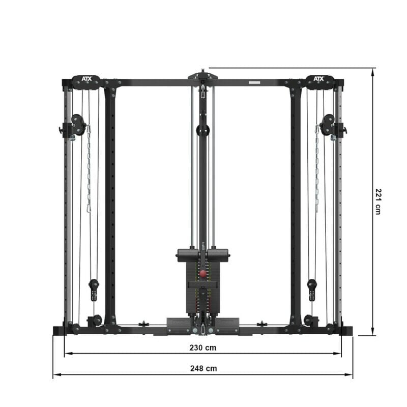 ATX Kombinált keresztcsiga hátgéppel - sarokba helyezhető