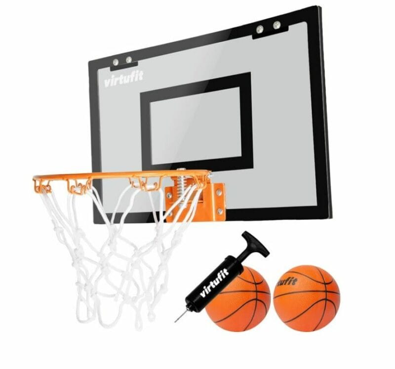 VirtuFit Mini kosárlabda palánk 2 labdával és pumpával - fekete