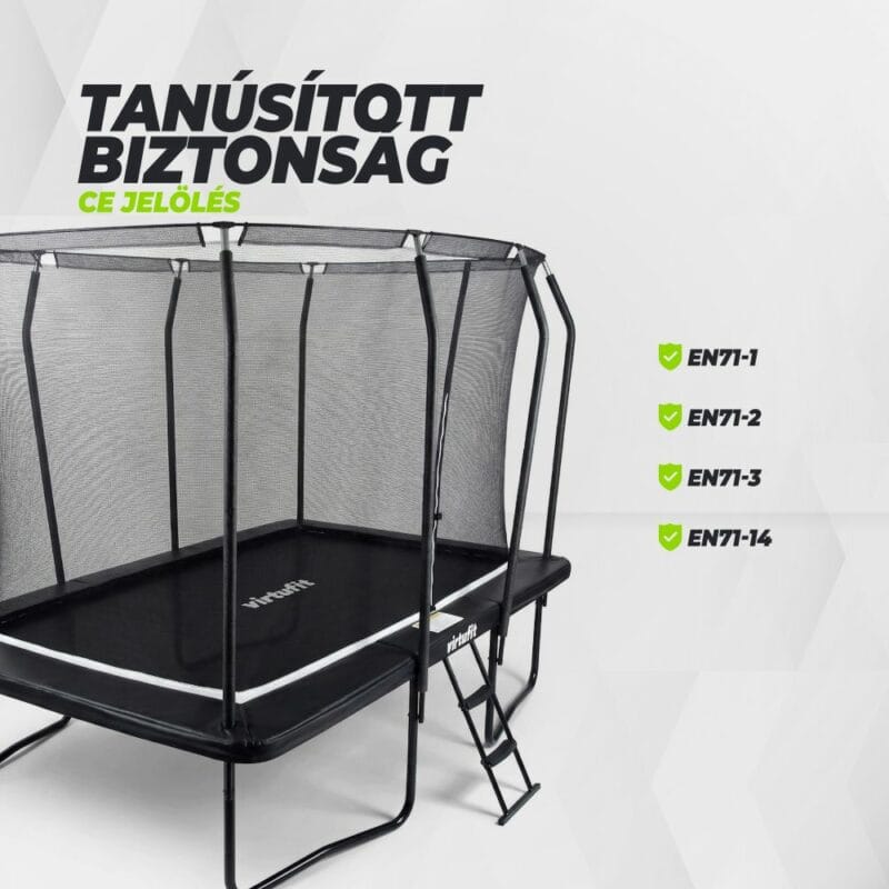 VirtuFit Prémium Trambulin biztonsági hálóval 183 x 274 cm