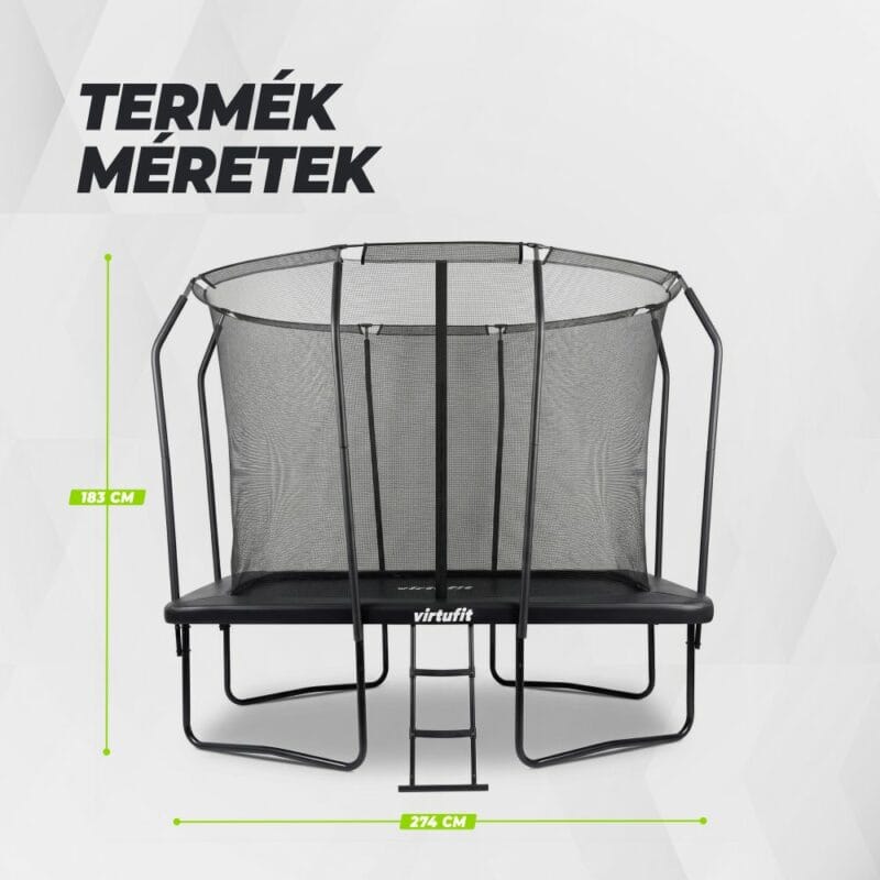 VirtuFit Prémium Trambulin biztonsági hálóval 183 x 274 cm