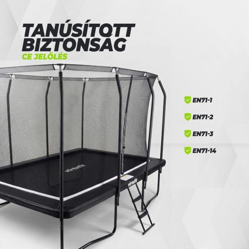 VirtuFit Prémium Trambulin biztonsági hálóval 213 x 305 cm