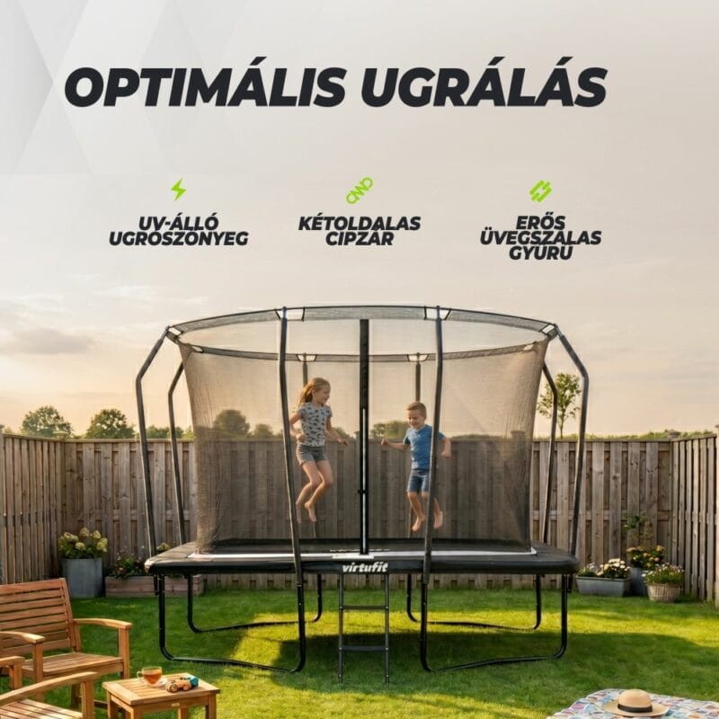 VirtuFit Prémium Trambulin biztonsági hálóval 213 x 305 cm