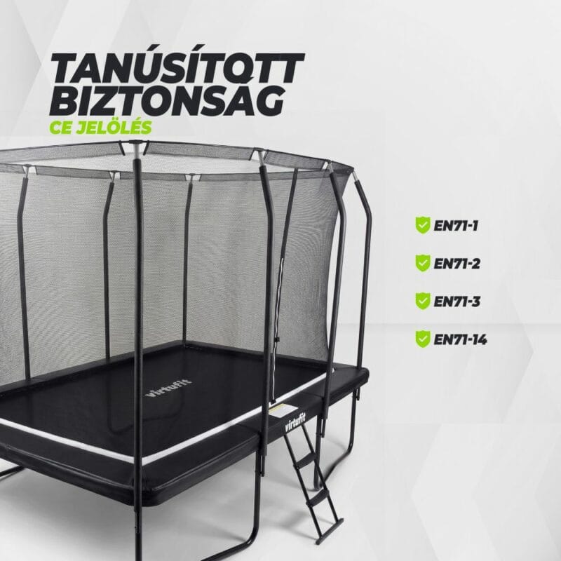 VirtuFit Prémium Trambulin biztonsági hálóval 244 x 366 cm