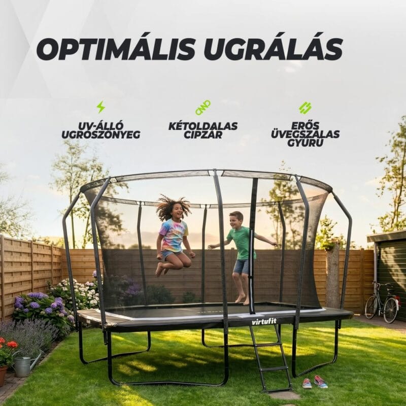VirtuFit Prémium Trambulin biztonsági hálóval 244 x 366 cm