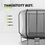 VirtuFit Prémium trambulin biztonsági hálóval - fekete - 251 cm