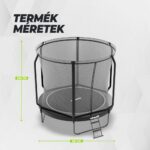 VirtuFit Prémium trambulin biztonsági hálóval - fekete - 251 cm