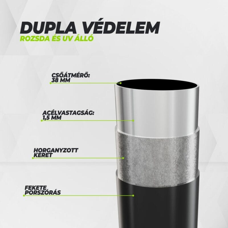 VirtuFit Prémium trambulin biztonsági hálóval - fekete - 305 cm