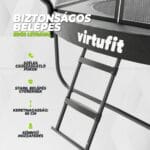 VirtuFit Prémium trambulin biztonsági hálóval - fekete - 305 cm