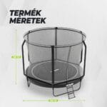 VirtuFit Prémium trambulin biztonsági hálóval - fekete - 305 cm