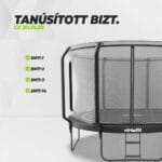 VirtuFit Prémium trambulin biztonsági hálóval - fekete - 366 cm