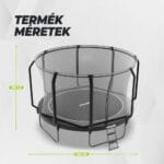 VirtuFit Prémium trambulin biztonsági hálóval - fekete - 366 cm