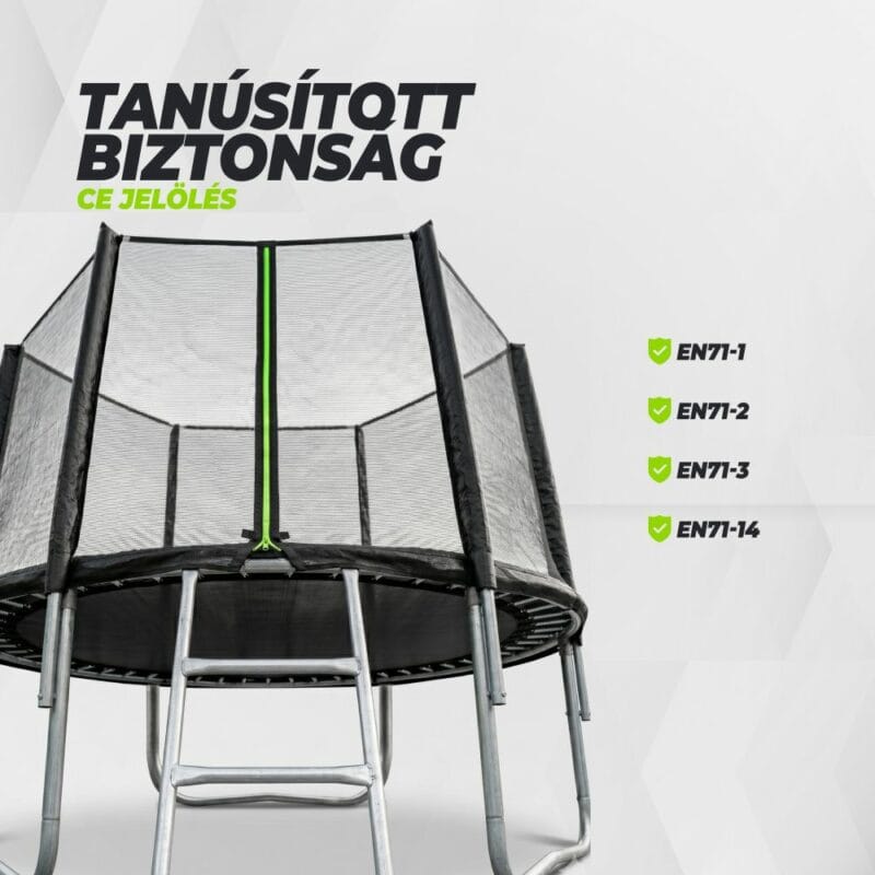 VirtuFit Trambulin biztonsági hálóval - fekete - 183 cm