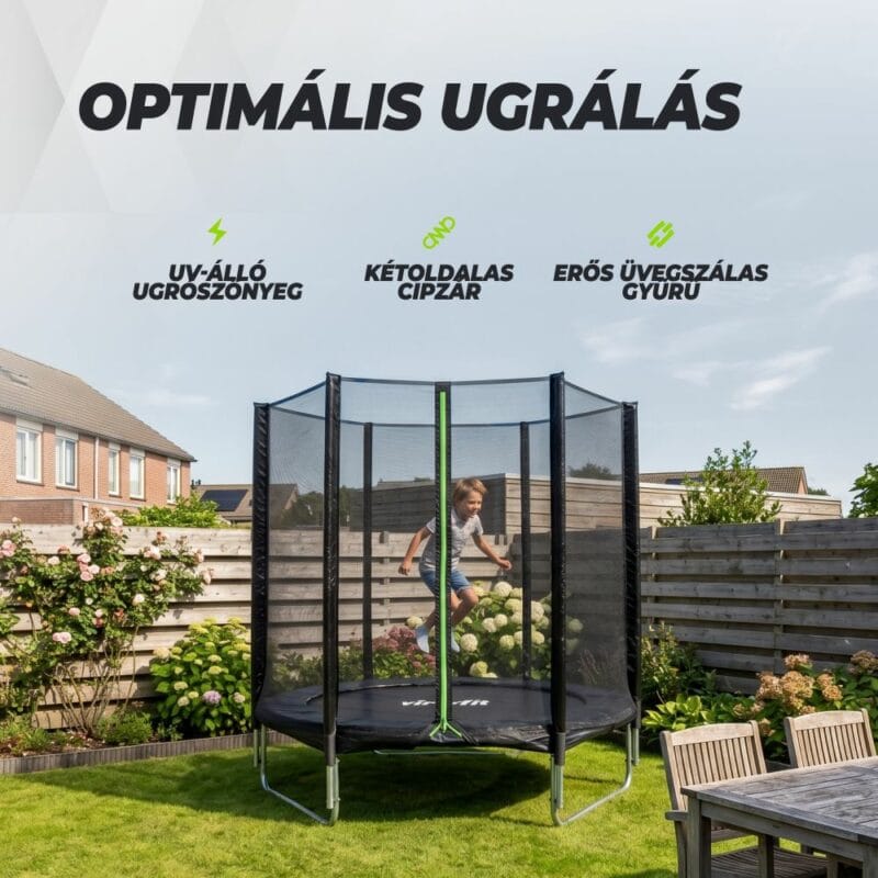 VirtuFit Trambulin biztonsági hálóval - fekete - 183 cm