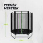 VirtuFit Trambulin biztonsági hálóval - fekete - 183 cm