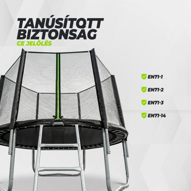 VirtuFit Trambulin biztonsági hálóval - fekete - 251 cm