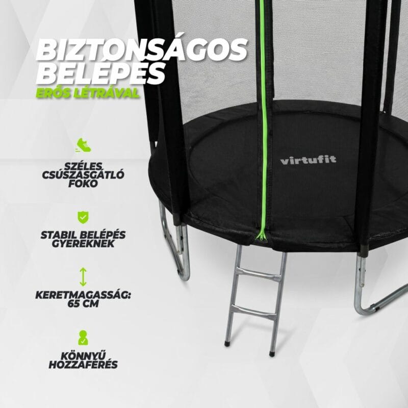 VirtuFit Trambulin biztonsági hálóval - fekete - 251 cm