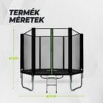 VirtuFit Trambulin biztonsági hálóval - fekete - 251 cm