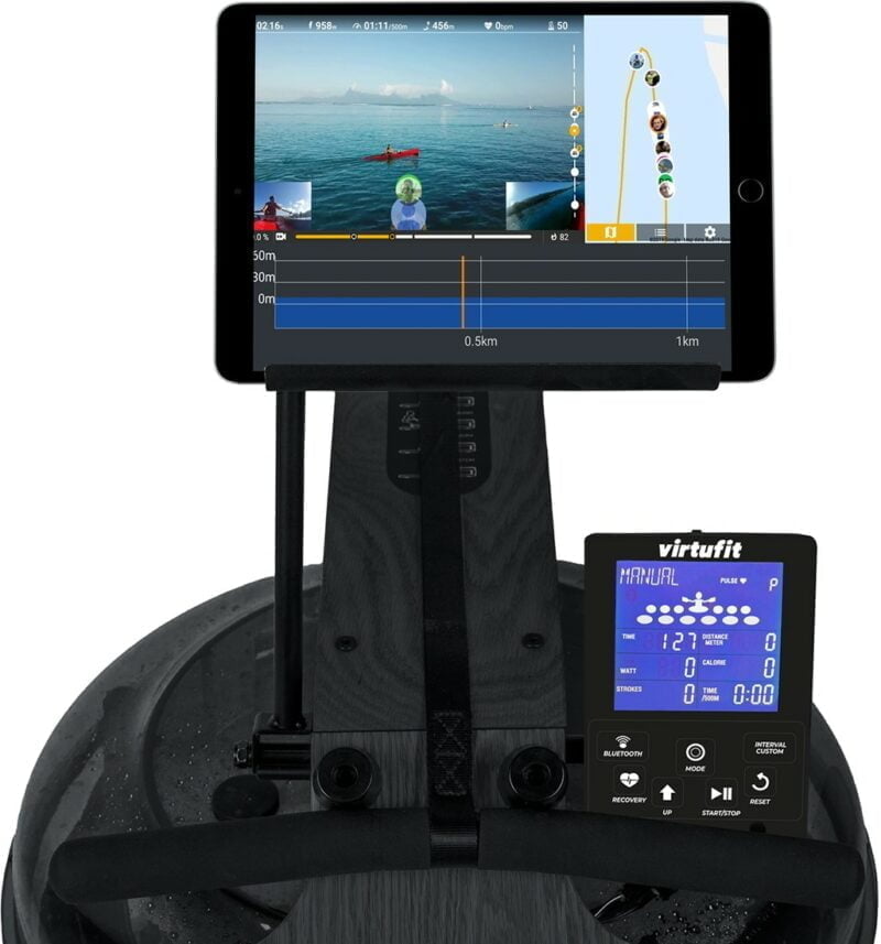 VirtuFit Elite víz ellenállásos fa evezőpad - Black Edition