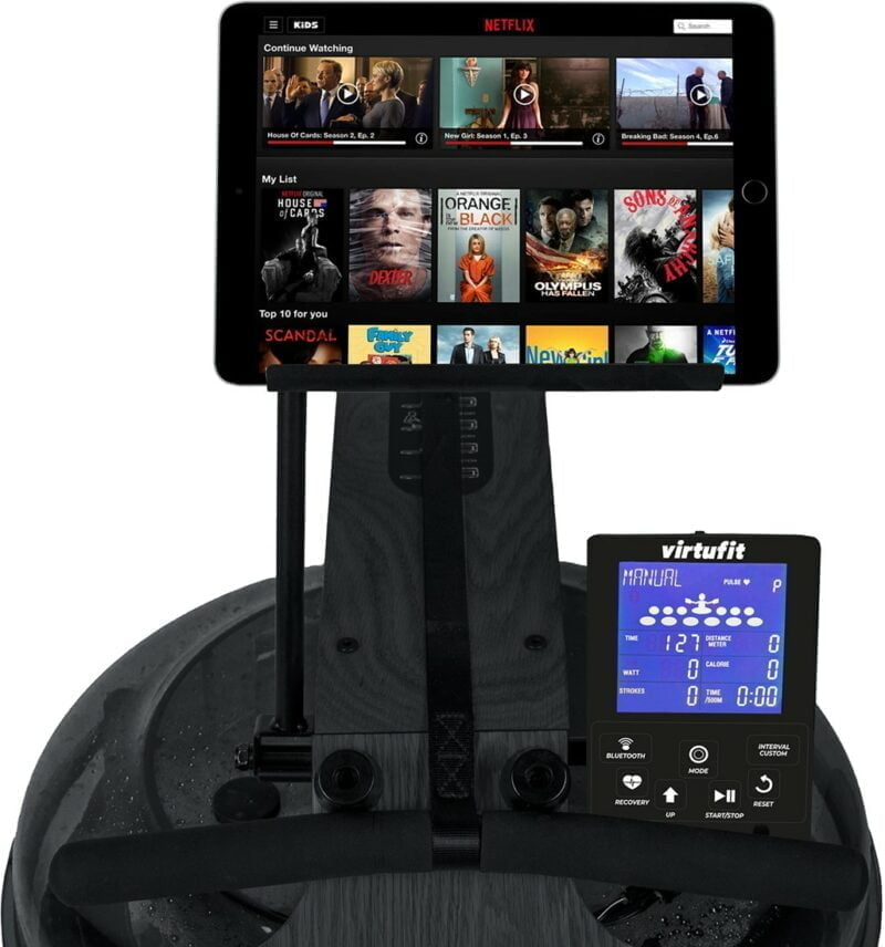 VirtuFit Elite víz ellenállásos fa evezőpad - Black Edition