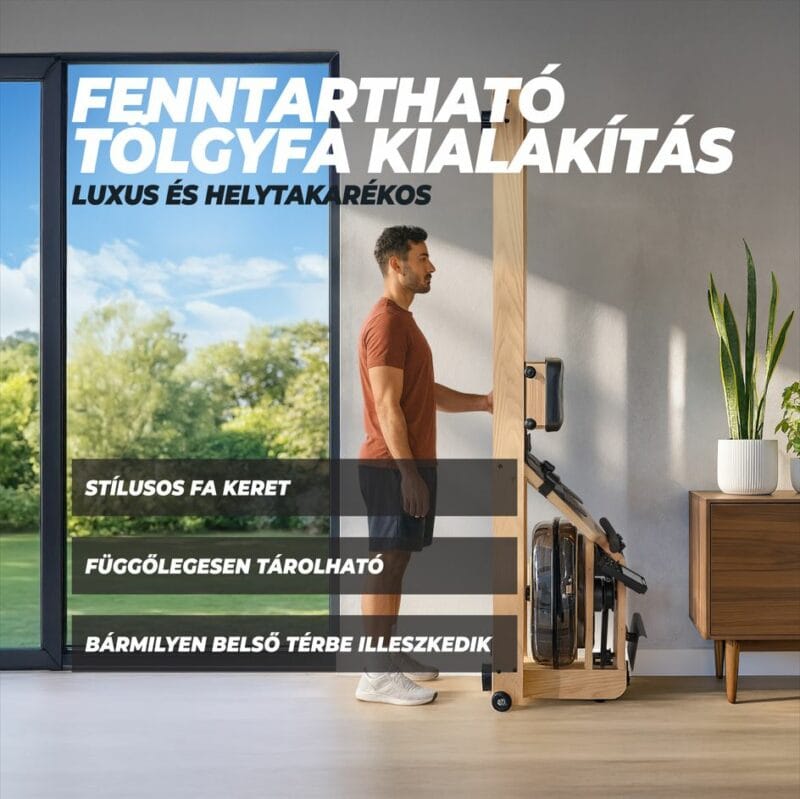 VirtuFit Elite víz ellenállásos fa evezőpad - Oak Edition