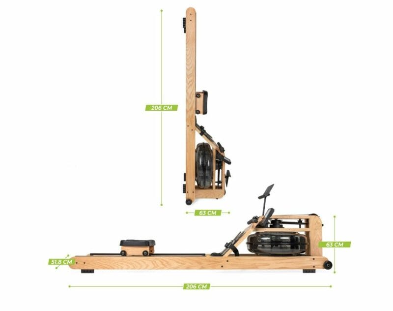 VirtuFit Elite víz ellenállásos fa evezőpad - Oak Edition