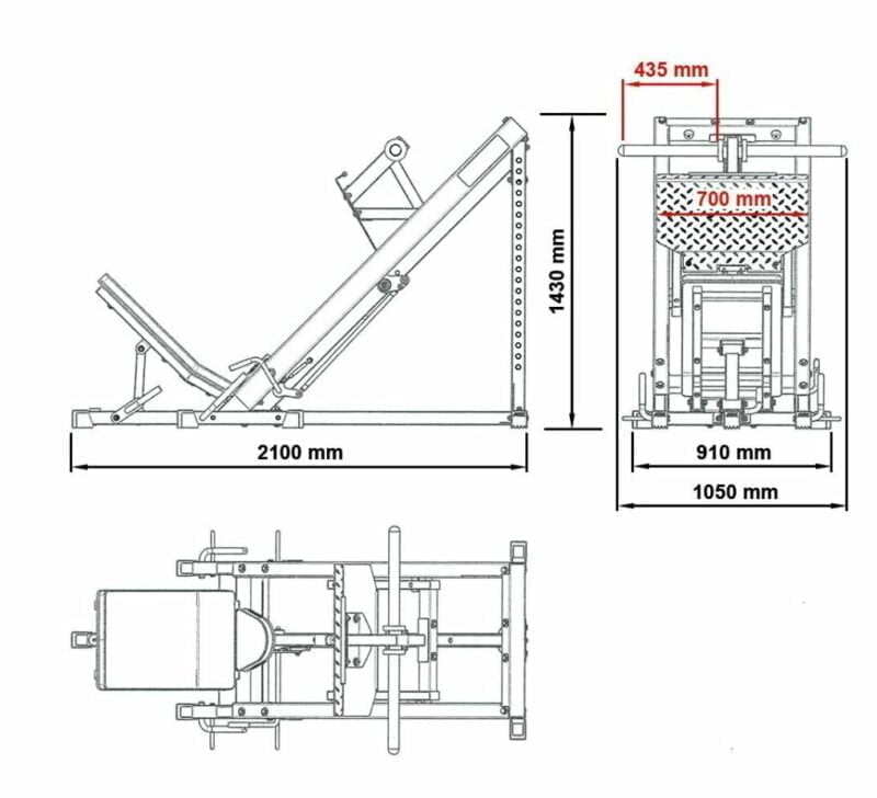 ATX 45°-os lábtoló gép