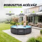 VirtuFit Fémvázas medence vízszűrővel 244x76cm