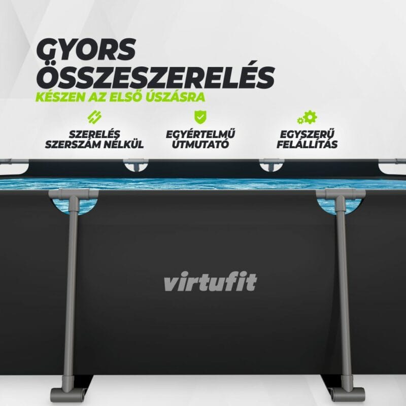 VirtuFit Fémvázas medence vízszűrővel 300x210cm