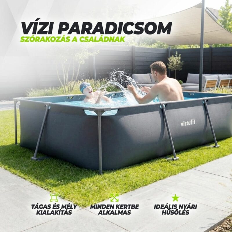 VirtuFit Fémvázas medence vízszűrővel 300x210cm