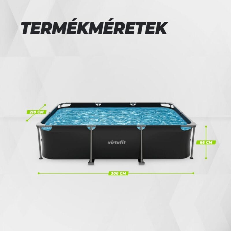 VirtuFit Fémvázas medence vízszűrővel 300x210cm