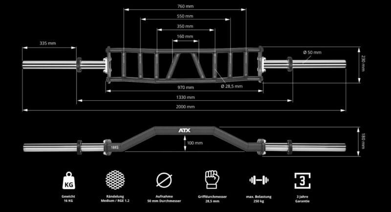 ATX Svájci rúd 50-200mm 4 különböző markolatszélesség