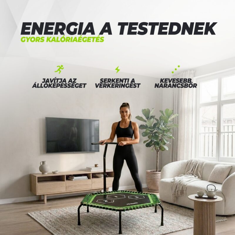 VirtuFit Fitnesz trambulin állítható kapaszkodóval - 127cm