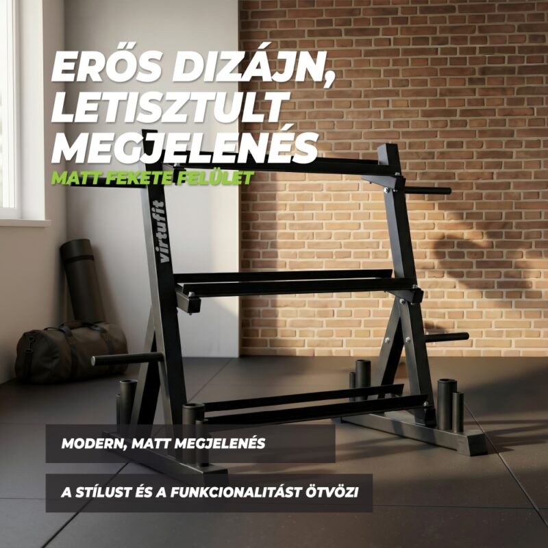 VirtuFit Multifunkciós súly - rúd és súlyzótartó állvány