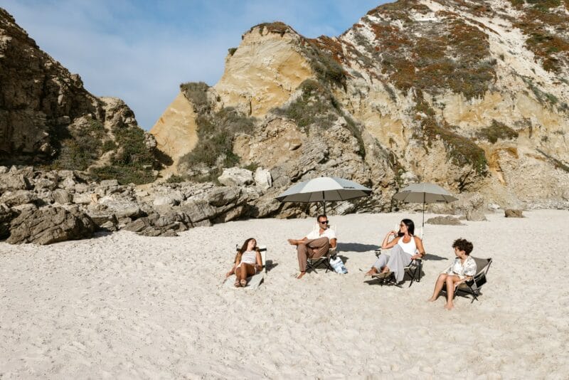 VirtuFit Nagyméretű strand napernyő szélvédővel - 180cm - bézs