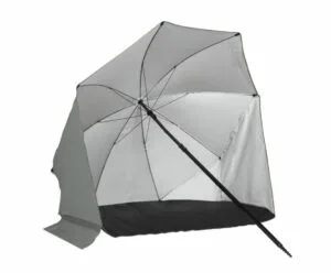 Nagyméretű strand napernyő szélvédővel - 180cm - szürke