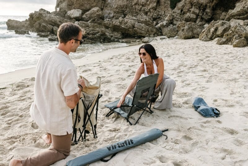 VirtuFit Összecsukható strandfotel - szürke