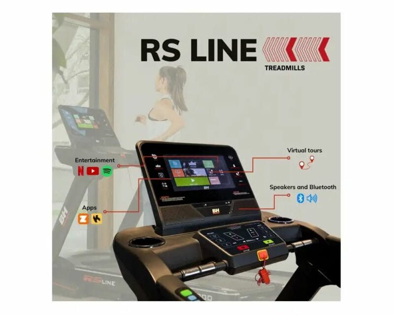 BH Fitness RS1200 fél profi futópad multimédiás TFT kijelzővel