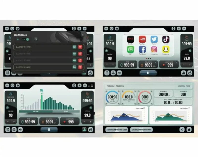 BH Fitness RS1200 fél profi futópad multimédiás TFT kijelzővel