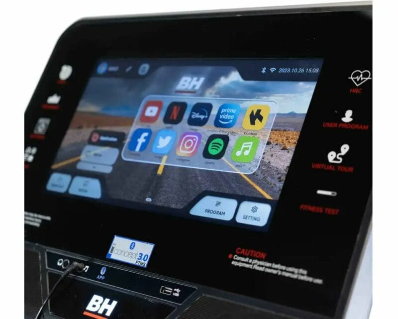 BH Fitness RS1200 fél profi futópad multimédiás TFT kijelzővel