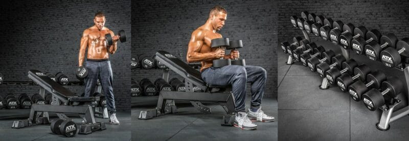 ATX Urethan egykezes kézi súlyzó 2,5kg-60kg-ig