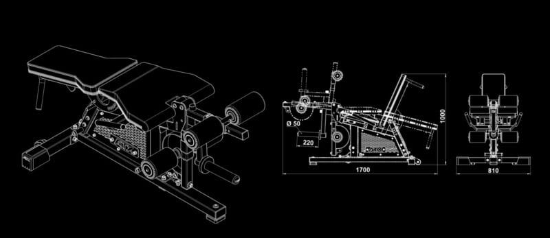 ATX Ülő és fekvő kombinált combfeszítő és combhajlító gép