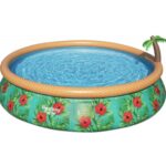 Bestway Fast Set Paradise Palms puhafalú kerti medence vízszűrővel 457 x 84cm