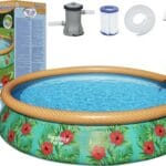 Bestway Fast Set Paradise Palms puhafalú kerti medence vízszűrővel 457 x 84cm