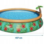 Bestway Fast Set Paradise Palms puhafalú kerti medence vízszűrővel 457 x 84cm