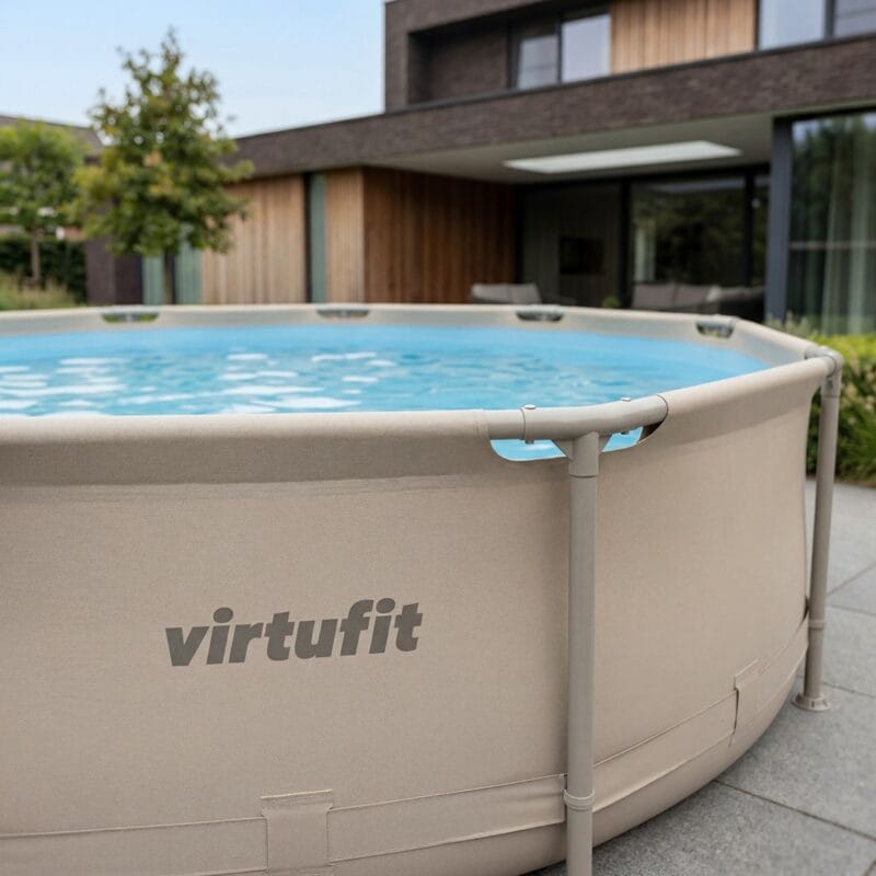VirtuFit Fémvázas medence vízszűrővel 244x76cm - bézs
